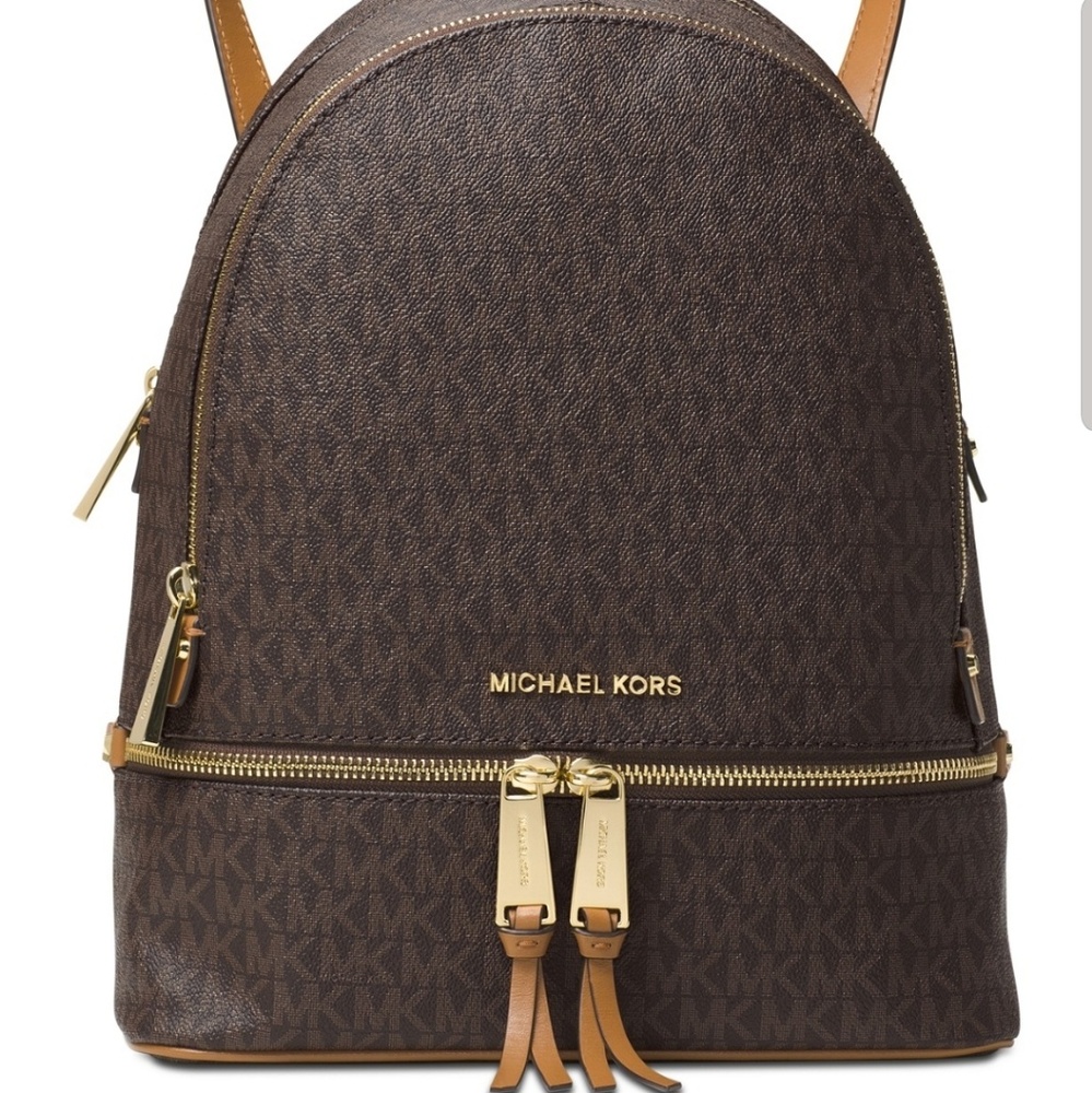 Brown and Gold Michael Kors Backpack